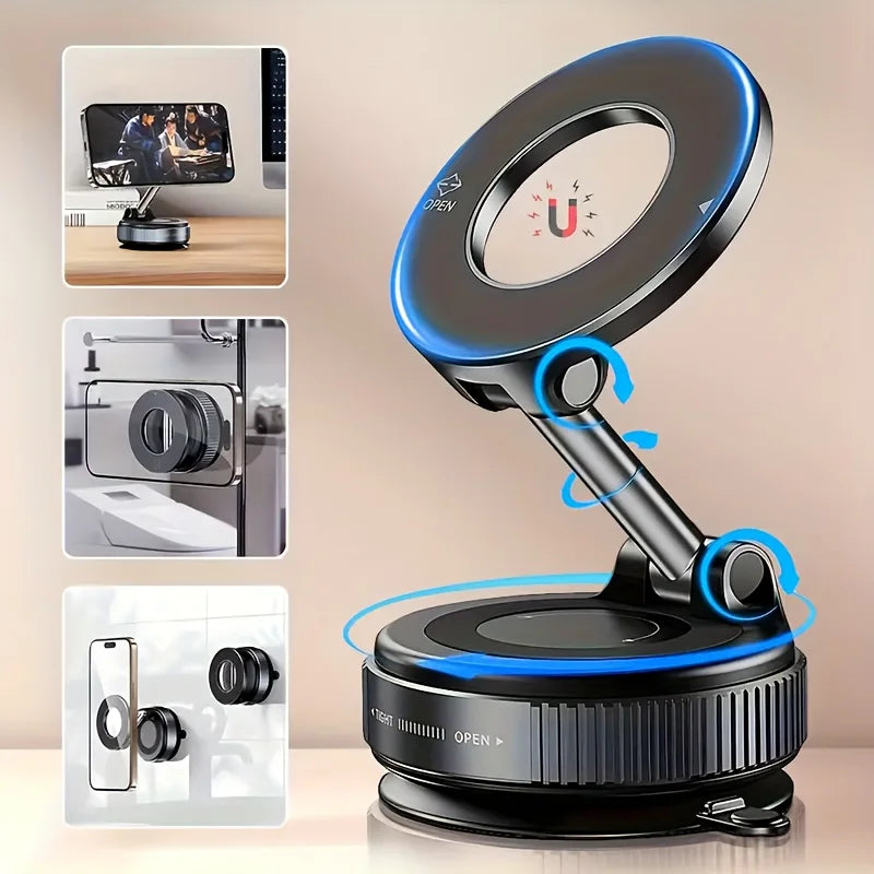 Car phone holder 2025 new vacuum adsorption magnetic suction car navigation dedicated suction cup car support